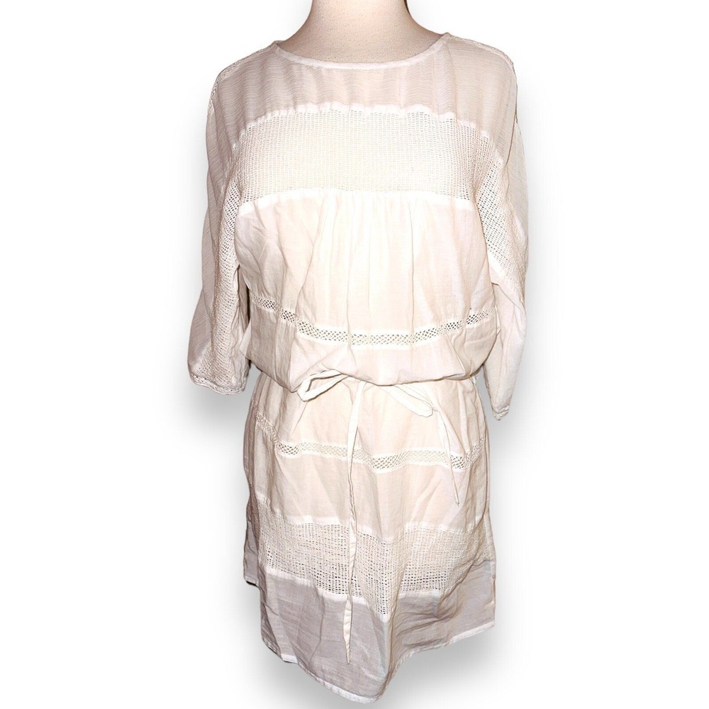 Q2 Zara Basic White Cover Up Dress Women's Medium Beach Summer Pool